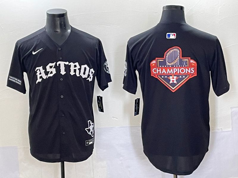Men 2025 Houston Astros Blank Black Seven generations Joint Name Nike MLB Jersey style 28->houston astros->MLB Jersey